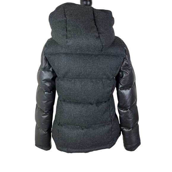 Rag & Bone Penfield Trailwear Black Wool & Leather Puffer Bomber Jacket Size 8 - Picture 5 of 10